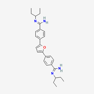 molecular formula C28H36N4O B1198586 N-(1-ethylpropyl)-4-[5-[4-[N-(1-ethylpropyl)carbamimidoyl]phenyl]-2-furyl]benzamidine 