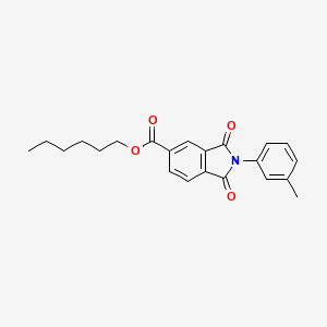 molecular formula C22H23NO4 B11985877 Hexyl 2-(3-methylphenyl)-1,3-dioxoisoindole-5-carboxylate 