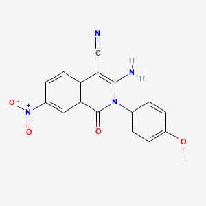 molecular formula C17H12N4O4 B1198589 3-Amino-2-(4-methoxyphenyl)-7-nitro-1-oxo-4-isoquinolinecarbonitrile 