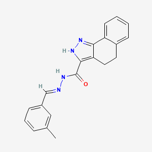molecular formula C20H18N4O B11985906 N'-(3-Methylbenzylidene)-4,5-dihydro-1H-benzo[g]indazole-3-carbohydrazide CAS No. 303104-04-3