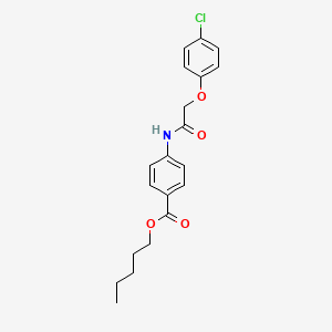 molecular formula C20H22ClNO4 B11985920 Pentyl 4-{[(4-chlorophenoxy)acetyl]amino}benzoate 