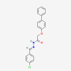 molecular formula C21H17ClN2O2 B11985974 2-((1,1'-Biphenyl)-4-yloxy)-N'-(4-chlorobenzylidene)acetohydrazide CAS No. 303086-84-2