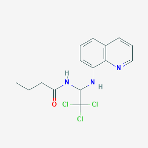 molecular formula C15H16Cl3N3O B11985989 N-[2,2,2-trichloro-1-(8-quinolinylamino)ethyl]butanamide 
