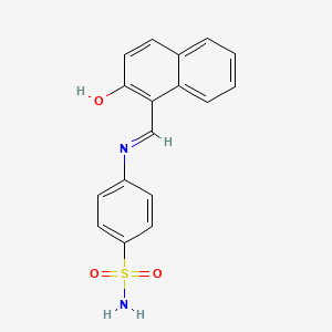 molecular formula C17H14N2O3S B11986247 Benzenesulfonamide, 4-[[(2-hydroxy-1-naphthalenyl)methylene]amino]- CAS No. 39902-56-2