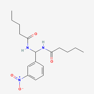 molecular formula C17H25N3O4 B11986405 N-[(3-nitrophenyl)(pentanamido)methyl]pentanamide 