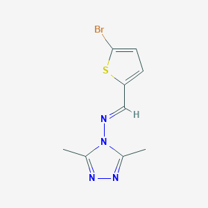 molecular formula C9H9BrN4S B11986567 N-((5-Bromothiophen-2-yl)methylene)-3,5-dimethyl-4H-1,2,4-triazol-4-amine CAS No. 303092-69-5