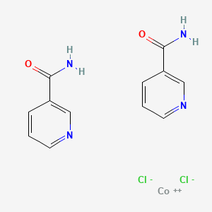 molecular formula C12H12Cl2CoN4O2 B1198661 Dichlorobis(3-pyridylcarboxamide-N1)cobalt CAS No. 6856-47-9