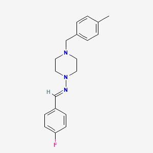molecular formula C19H22FN3 B11986612 N-[(E)-(4-fluorophenyl)methylidene]-4-(4-methylbenzyl)-1-piperazinamine 