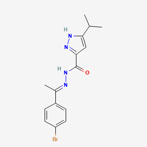 molecular formula C15H17BrN4O B11986697 N'-[(E)-1-(4-bromophenyl)ethylidene]-3-isopropyl-1H-pyrazole-5-carbohydrazide 