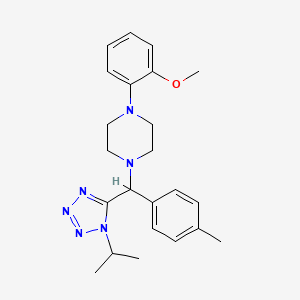 molecular formula C23H30N6O B1198676 1-(2-Methoxyphenyl)-4-[(4-methylphenyl)-(1-propan-2-yl-5-tetrazolyl)methyl]piperazine 
