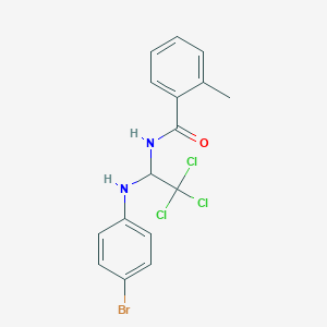 molecular formula C16H14BrCl3N2O B11986791 N-[1-(4-bromoanilino)-2,2,2-trichloroethyl]-2-methylbenzamide 