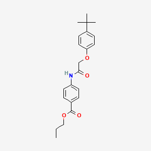 molecular formula C22H27NO4 B11986805 Propyl 4-{[(4-tert-butylphenoxy)acetyl]amino}benzoate 