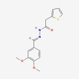 molecular formula C15H16N2O3S B11986839 N'-[(E)-(3,4-dimethoxyphenyl)methylidene]-2-(2-thienyl)acetohydrazide 