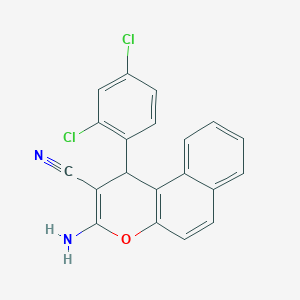 molecular formula C20H12Cl2N2O B11986915 3-amino-1-(2,4-dichlorophenyl)-1H-benzo[f]chromene-2-carbonitrile 