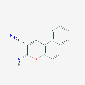 molecular formula C14H8N2O B11986920 3-Imino-3H-benzo[f]chromene-2-carbonitrile 