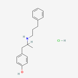 molecular formula C18H24ClNO B1198693 Phenol, 4-(2-((3-phenylpropyl)amino)propyl)-, hydrochloride CAS No. 150693-40-6