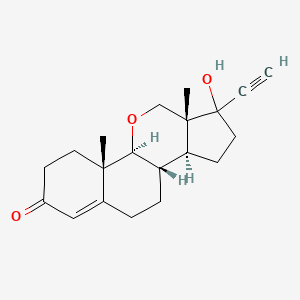 molecular formula C20H26O3 B1198696 7-Ethynyl-7-hydroxy-4a,6a-dimethyl-4,4a,4b,6,6a,7,8,9,9a,9b,10,11-dodecahydrocyclopenta[d]naphtho[1,2-b]pyran-2(3H)-one 