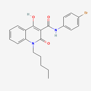 molecular formula C21H21BrN2O3 B11986995 N-(4-bromophenyl)-4-hydroxy-2-oxo-1-pentyl-1,2-dihydroquinoline-3-carboxamide CAS No. 300716-31-8