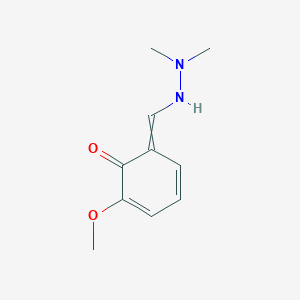 molecular formula C10H14N2O2 B011987 6-[(2,2-Dimethylhydrazinyl)methylidene]-2-methoxycyclohexa-2,4-dien-1-one CAS No. 102583-80-2