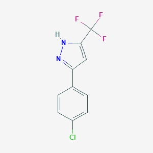 molecular formula C10H6ClF3N2 B119870 3-(4-chlorophenyl)-5-(trifluoromethyl)-1H-pyrazole CAS No. 142623-90-3