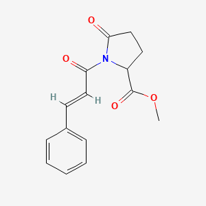 molecular formula C15H15NO4 B11987009 Methyl 1-cinnamoyl-5-oxopyrrolidine-2-carboxylate 
