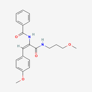 molecular formula C21H24N2O4 B11987029 N-{(1E)-1-(4-methoxyphenyl)-3-[(3-methoxypropyl)amino]-3-oxoprop-1-en-2-yl}benzamide 