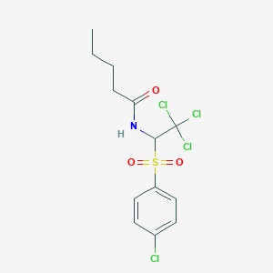 molecular formula C13H15Cl4NO3S B11987065 N-(2,2,2-Trichloro-1-((4-chlorophenyl)sulfonyl)ethyl)pentanamide CAS No. 303061-87-2