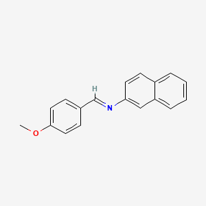 molecular formula C18H15NO B11987084 Naphthalen-2-amine, N-(4-methoxybenzylidene)- 