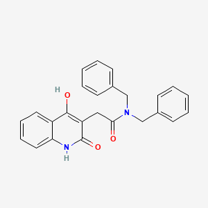molecular formula C25H22N2O3 B11987109 N,N-dibenzyl-2-(4-hydroxy-2-oxo-1,2-dihydroquinolin-3-yl)acetamide 