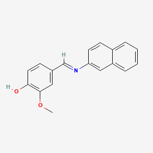 molecular formula C18H15NO2 B11987187 Phenol, 2-methoxy-4-[(2-naphthalenylimino)methyl]- CAS No. 139681-52-0