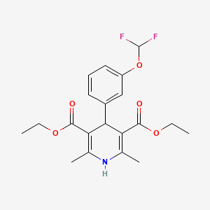 molecular formula C20H23F2NO5 B11987233 Diethyl 4-(3-(difluoromethoxy)PH)-2,6-dimethyl-1,4-2H-3,5-pyridinedicarboxylate CAS No. 303104-62-3