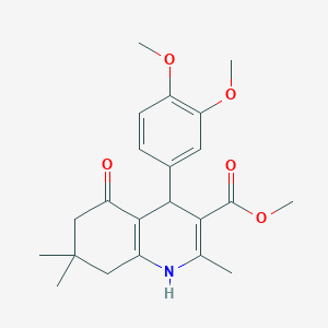 molecular formula C22H27NO5 B11987296 Methyl 4-(3,4-dimethoxyphenyl)-2,7,7-trimethyl-5-oxo-1,4,5,6,7,8-hexahydroquinoline-3-carboxylate 