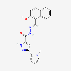 molecular formula C20H17N5O2 B11987388 N'-[(E)-(2-hydroxy-1-naphthyl)methylidene]-3-(1-methyl-1H-pyrrol-2-yl)-1H-pyrazole-5-carbohydrazide 
