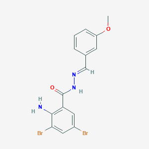 molecular formula C15H13Br2N3O2 B11987406 2-Amino-3,5-dibromo-N'-(3-methoxybenzylidene)benzohydrazide CAS No. 303084-35-7