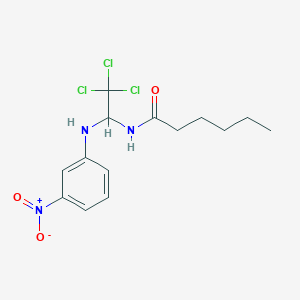 molecular formula C14H18Cl3N3O3 B11987417 N-[2,2,2-trichloro-1-(3-nitroanilino)ethyl]hexanamide 