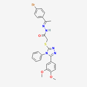 molecular formula C26H24BrN5O3S B11987452 N'-[(E)-1-(4-Bromophenyl)ethylidene]-2-{[5-(3,4-dimethoxyphenyl)-4-phenyl-4H-1,2,4-triazol-3-YL]sulfanyl}acetohydrazide 