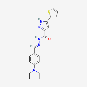 molecular formula C19H21N5OS B11987476 N'-{(E)-[4-(Diethylamino)phenyl]methylidene}-3-(2-thienyl)-1H-pyrazole-5-carbohydrazide 