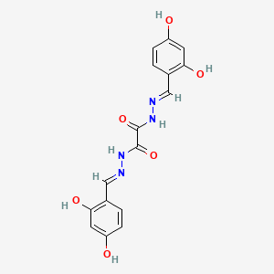 molecular formula C16H14N4O6 B11987483 N'~1~,N'~2~-bis(2,4-dihydroxybenzylidene)ethanedihydrazide 