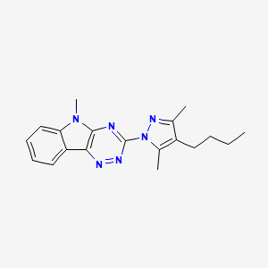 molecular formula C19H22N6 B1198753 3-(4-Butyl-3,5-dimethyl-1-pyrazolyl)-5-methyl-[1,2,4]triazino[5,6-b]indole 