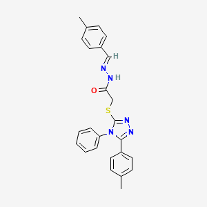 molecular formula C25H23N5OS B11987545 N'-[(E)-(4-methylphenyl)methylidene]-2-{[5-(4-methylphenyl)-4-phenyl-4H-1,2,4-triazol-3-yl]sulfanyl}acetohydrazide 