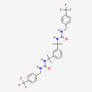 molecular formula C30H32F6N4O2 B11987859 N-[1-Methyl-1-(3-{1-methyl-1-[({[4-(trifluoromethyl)benzyl]amino}carbonyl)amino]ethyl}phenyl)ethyl]-N'-[4-(trifluoromethyl)benzyl]urea 