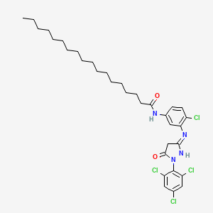 molecular formula C33H44Cl4N4O2 B11987866 N-(4-chloro-3-{[5-oxo-1-(2,4,6-trichlorophenyl)-4,5-dihydro-1H-pyrazol-3-yl]amino}phenyl)octadecanamide 