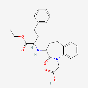 molecular formula C24H28N2O5 B1198790 2-[3-[(1-ethoxy-1-oxo-4-phenylbutan-2-yl)amino]-2-oxo-4,5-dihydro-3H-1-benzazepin-1-yl]acetic acid 