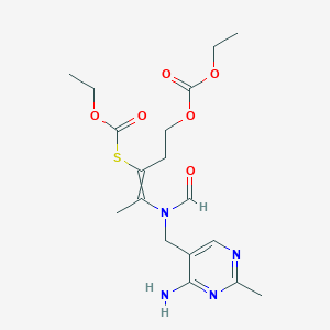 molecular formula C18H26N4O6S B1198791 Ethyl [2-[(4-amino-2-methylpyrimidin-5-yl)methyl-formylamino]-5-ethoxycarbonyloxypent-2-en-3-yl]sulfanylformate 