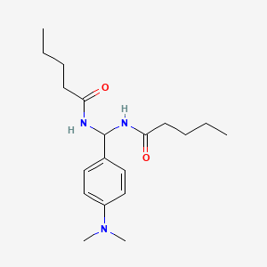 molecular formula C19H31N3O2 B11987930 N-((4-(Dimethylamino)phenyl)(pentanoylamino)methyl)pentanamide 
