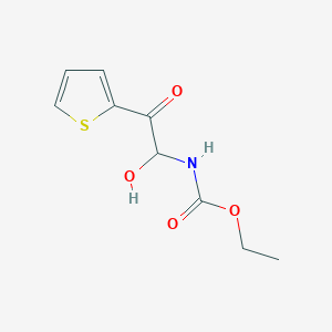 molecular formula C9H11NO4S B11987964 ethyl N-[1-hydroxy-2-oxo-2-(thiophen-2-yl)ethyl]carbamate 