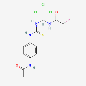 molecular formula C13H14Cl3FN4O2S B11988054 N-[1-({[4-(acetylamino)phenyl]carbamothioyl}amino)-2,2,2-trichloroethyl]-2-fluoroacetamide 