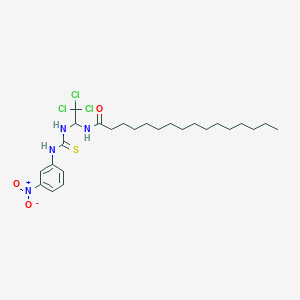 molecular formula C25H39Cl3N4O3S B11988160 N-(2,2,2-Trichloro-1-(((3-nitroanilino)carbothioyl)amino)ethyl)hexadecanamide CAS No. 303059-13-4