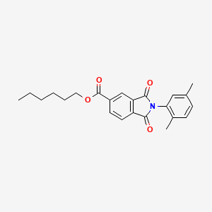 molecular formula C23H25NO4 B11988182 Hexyl 2-(2,5-dimethylphenyl)-1,3-dioxoisoindole-5-carboxylate 