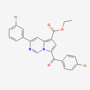 molecular formula C23H16Br2N2O3 B11988326 Ethyl 7-(4-bromobenzoyl)-3-(3-bromophenyl)pyrrolo[1,2-c]pyrimidine-5-carboxylate CAS No. 302912-70-5